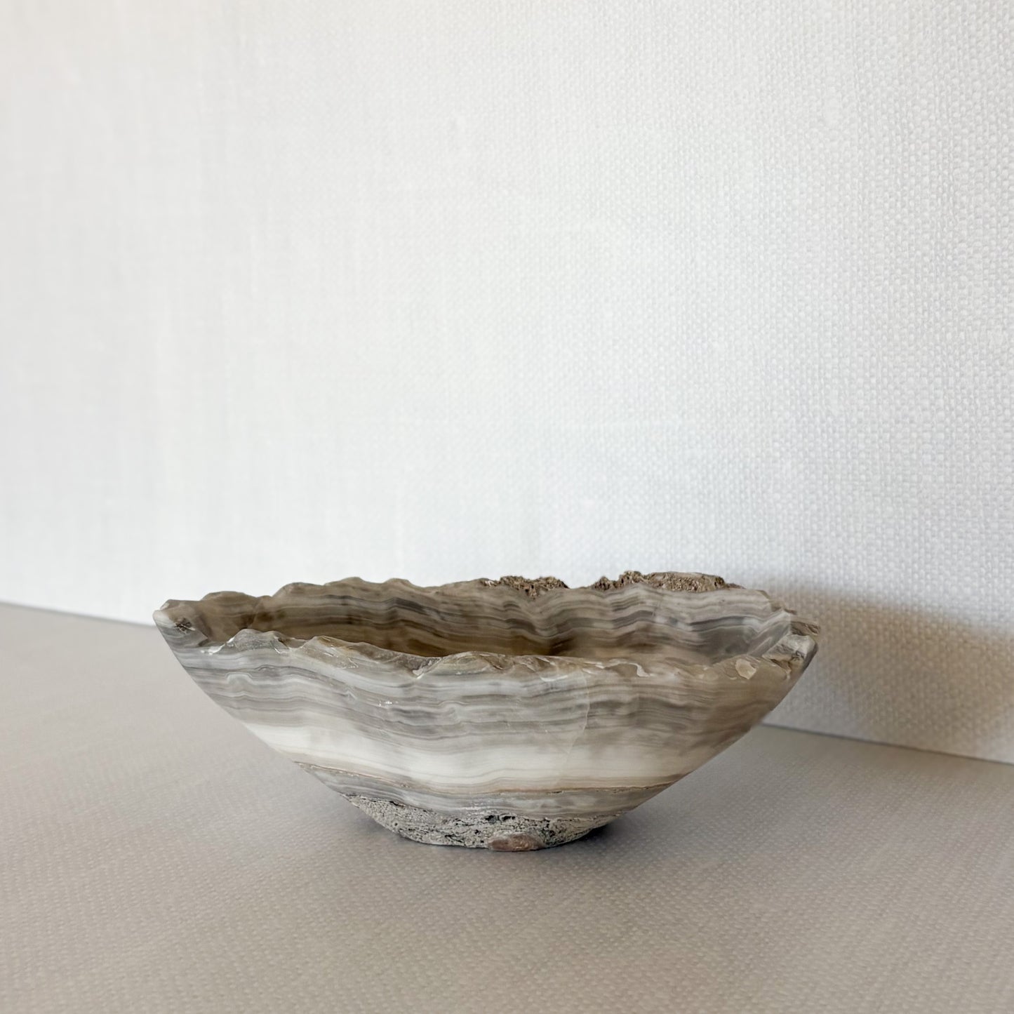 Small Hand Carved Grey Onyx Bowl