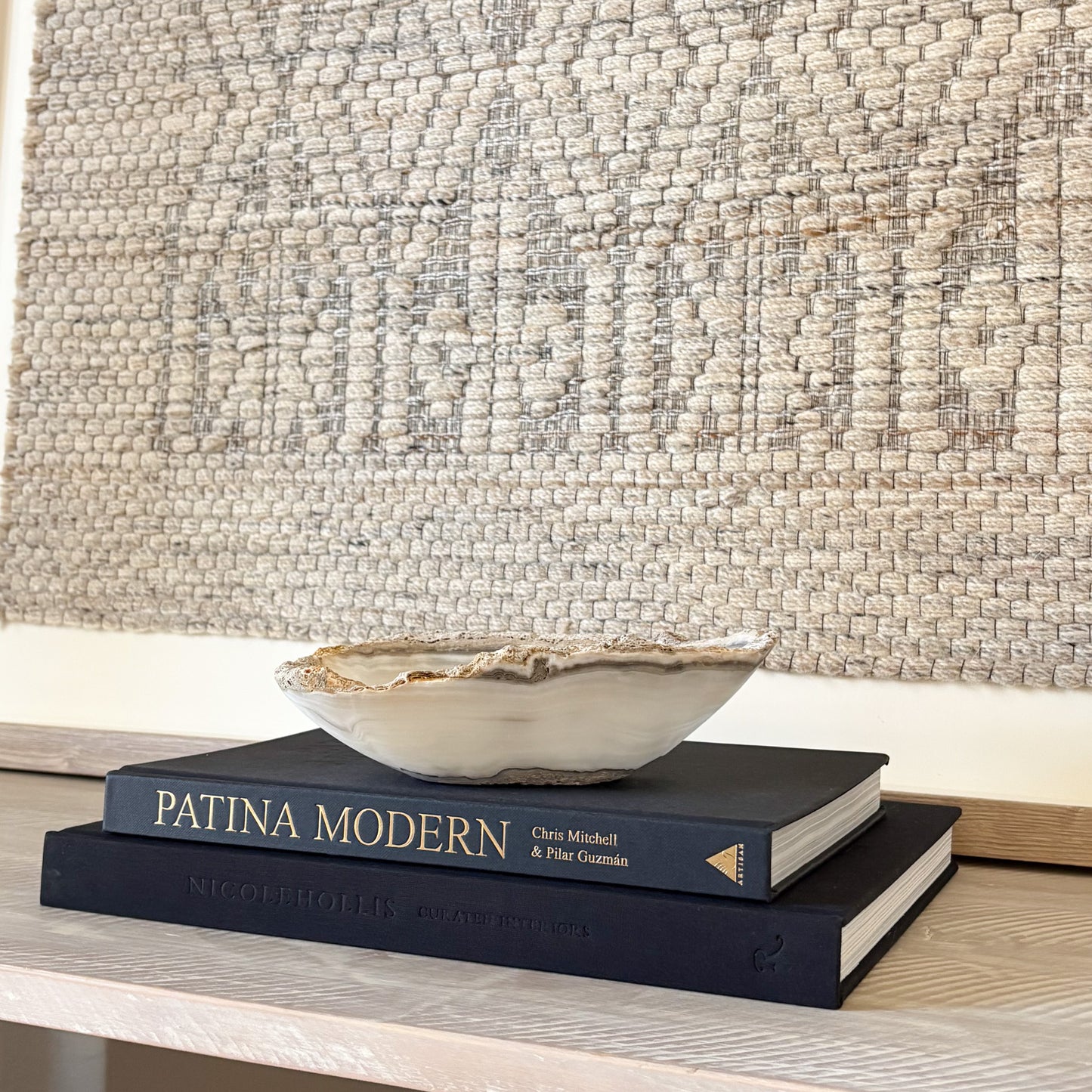 Decorative small stone bowl made from genuine grey onyx