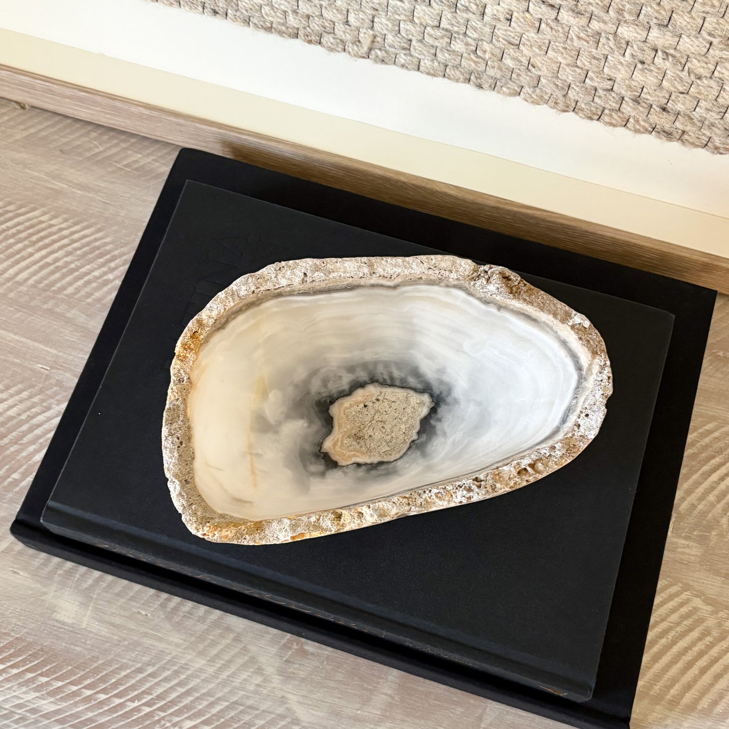 Natural stone grey onyx bowl handmade for modern home decor