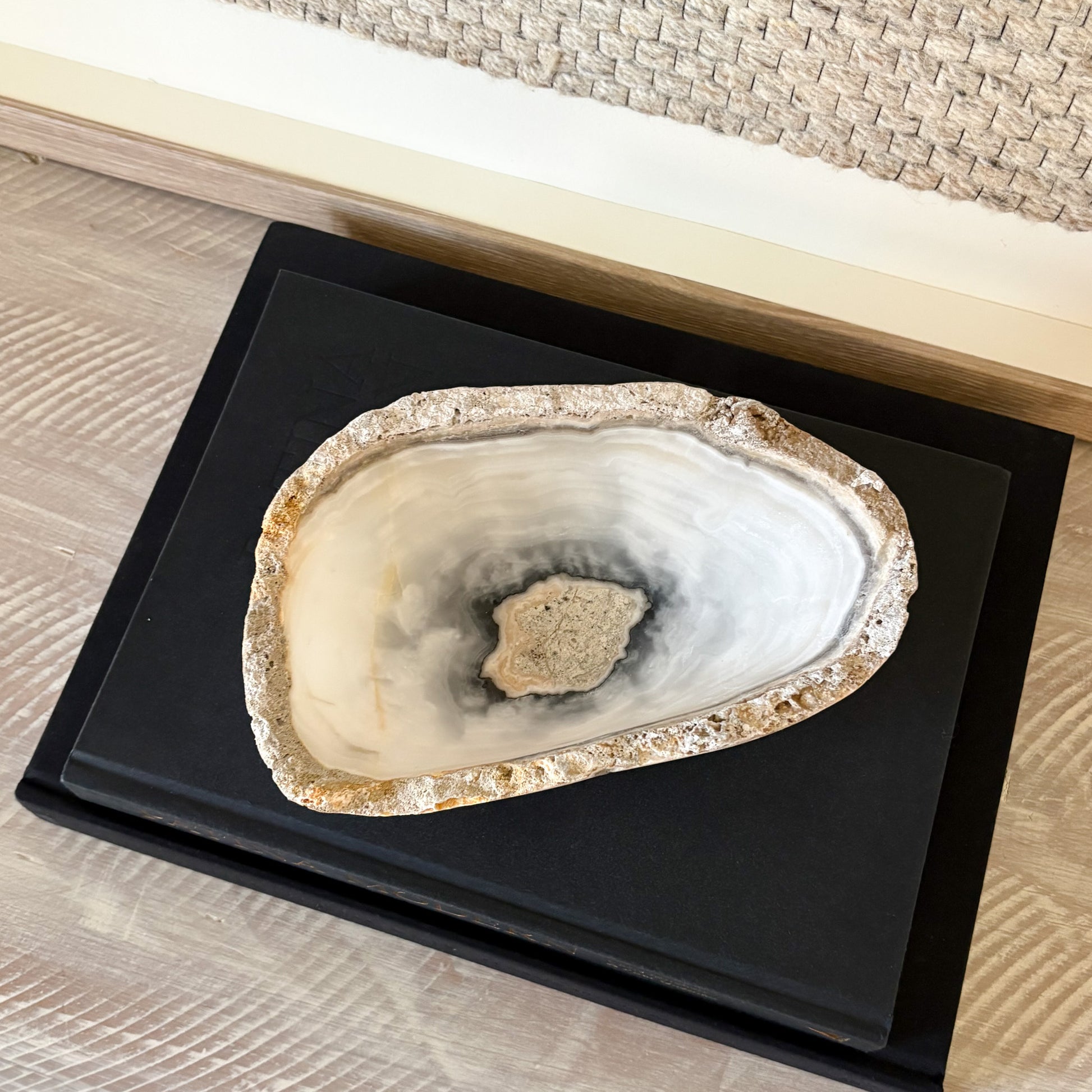 Natural stone grey onyx bowl handmade for modern home decor