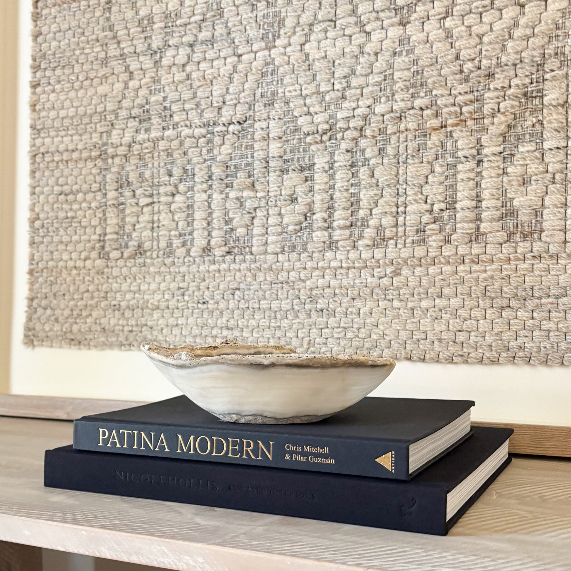 Handcrafted grey onyx decorative bowl for coffee table or shelf styling