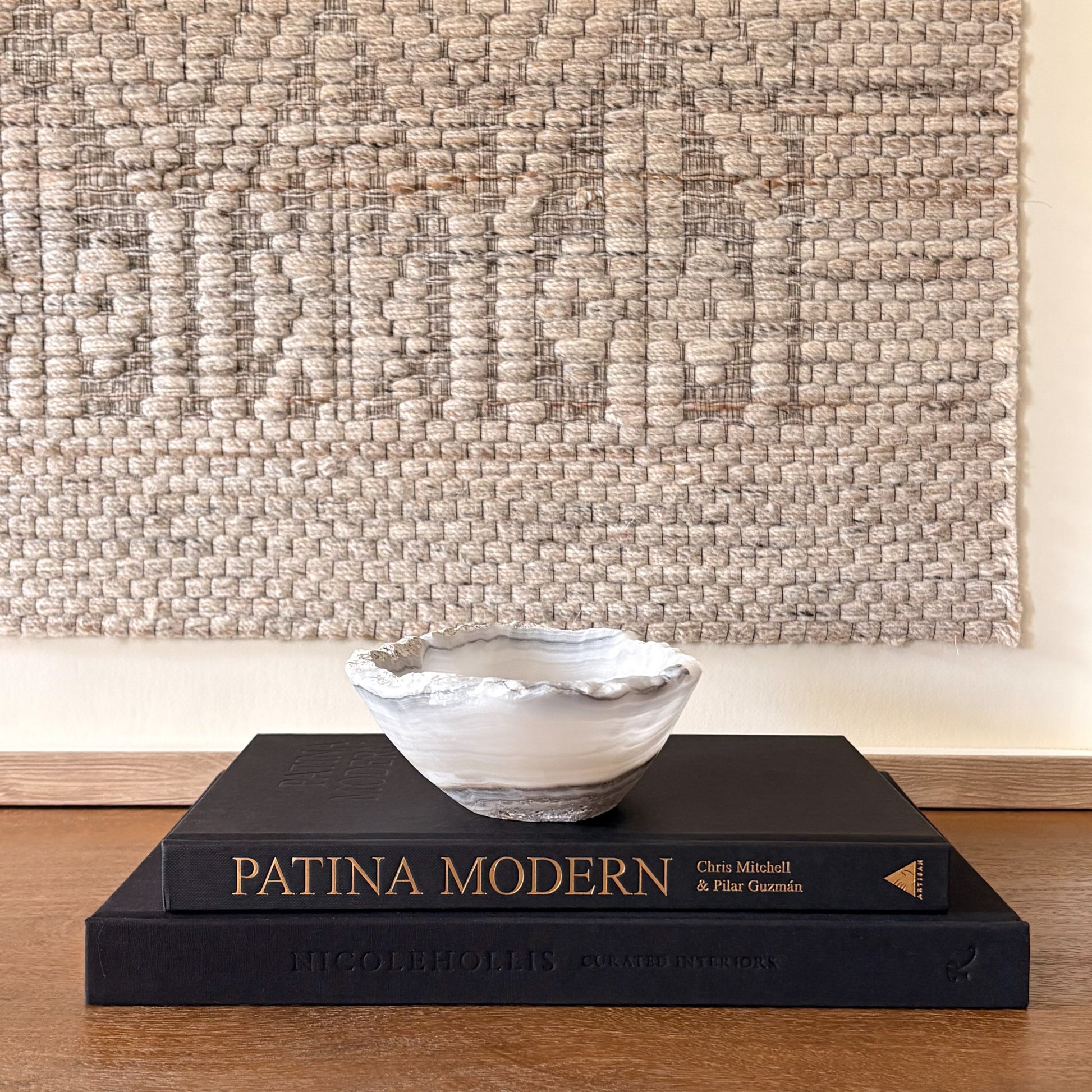 Hand carved grey onyx bowl, small natural stone decorative bowl for home decor