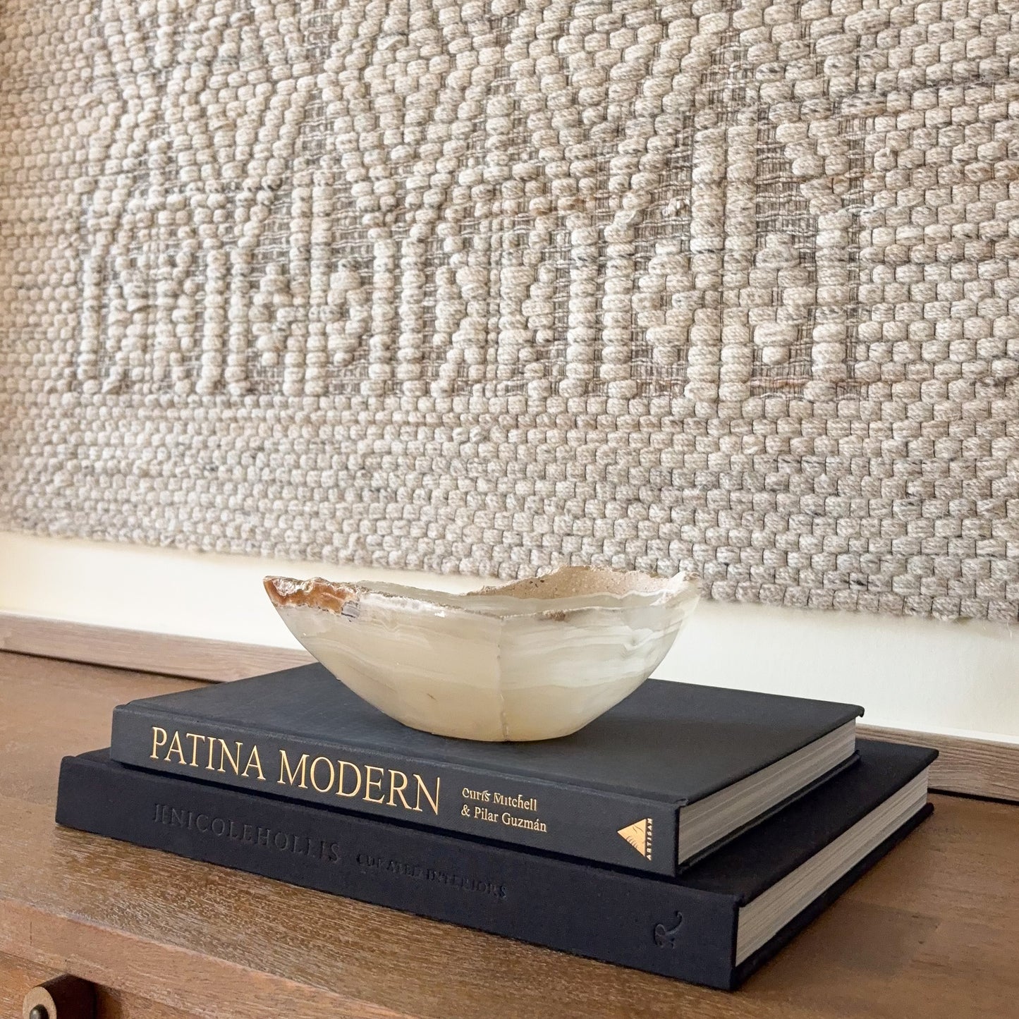 Small Hand Carved Grey Onyx Bowl