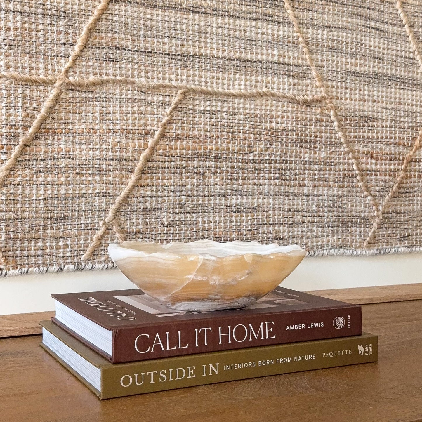 Small grey onyx bowl handcrafted from natural stone with smooth finish