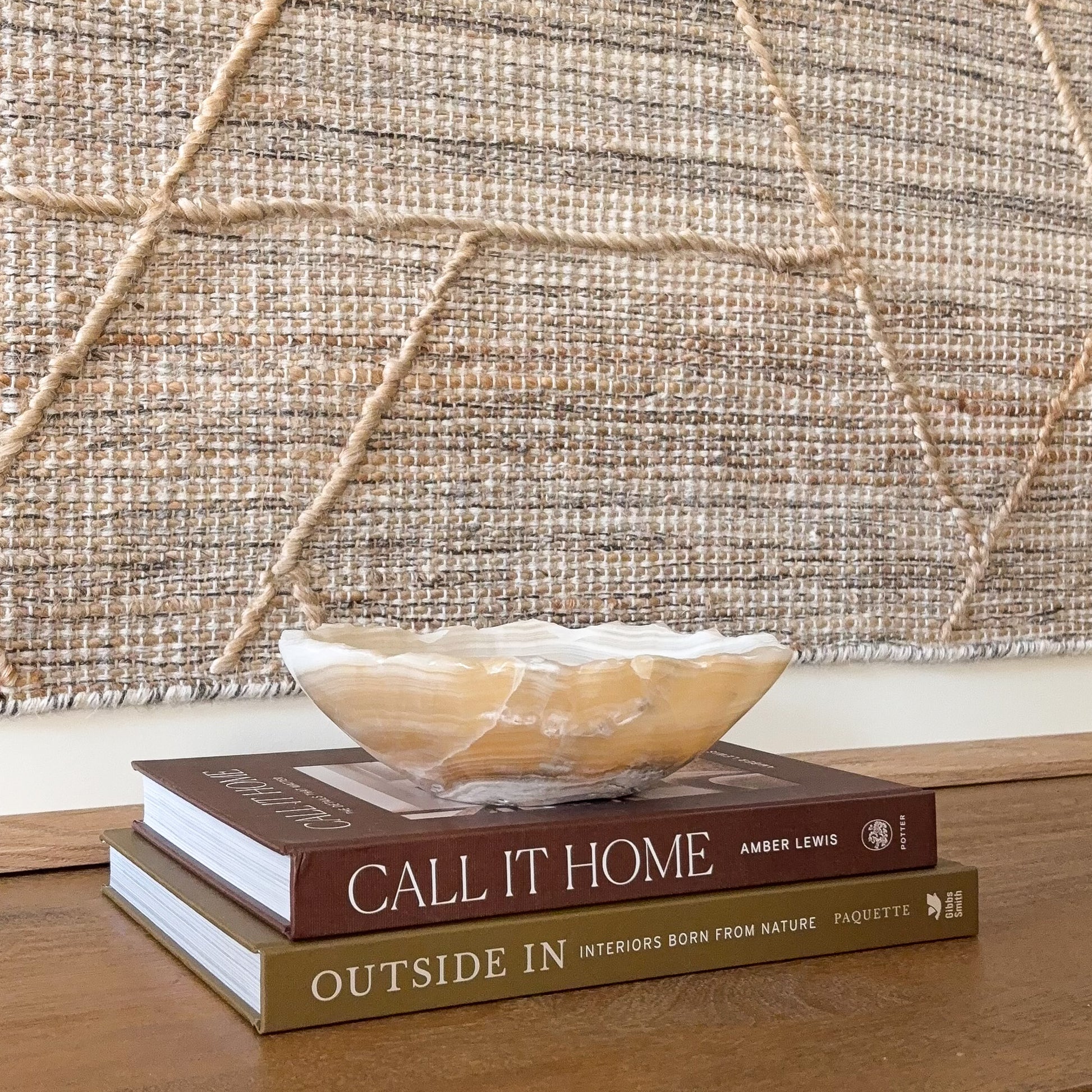 Small grey onyx bowl handcrafted from natural stone with smooth finish