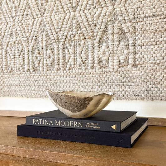 Small polished grey onyx bowl with unique natural veining