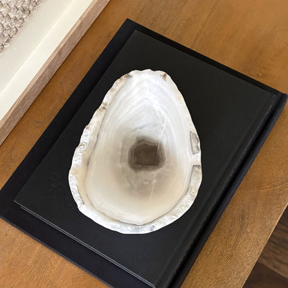 Fine artisan grey onyx bowl small sculpted stone decor piece