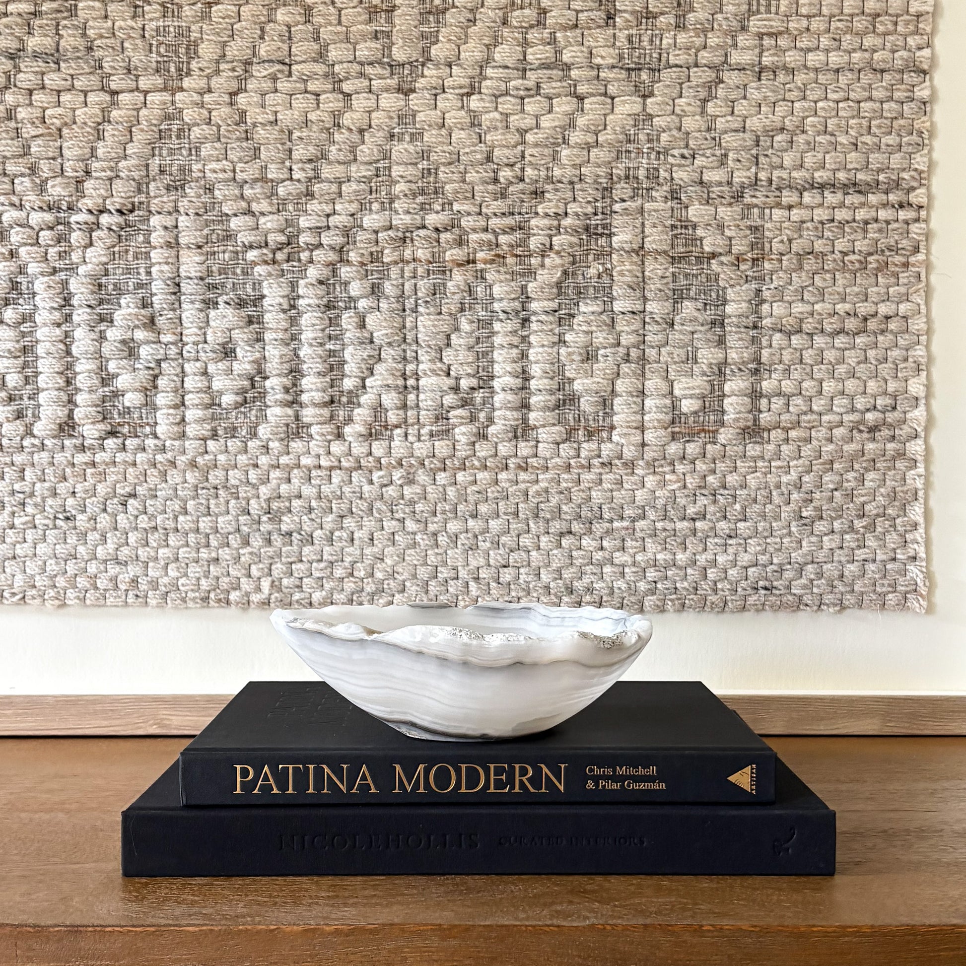 Artisan crafted grey onyx bowl small decorative stone dish