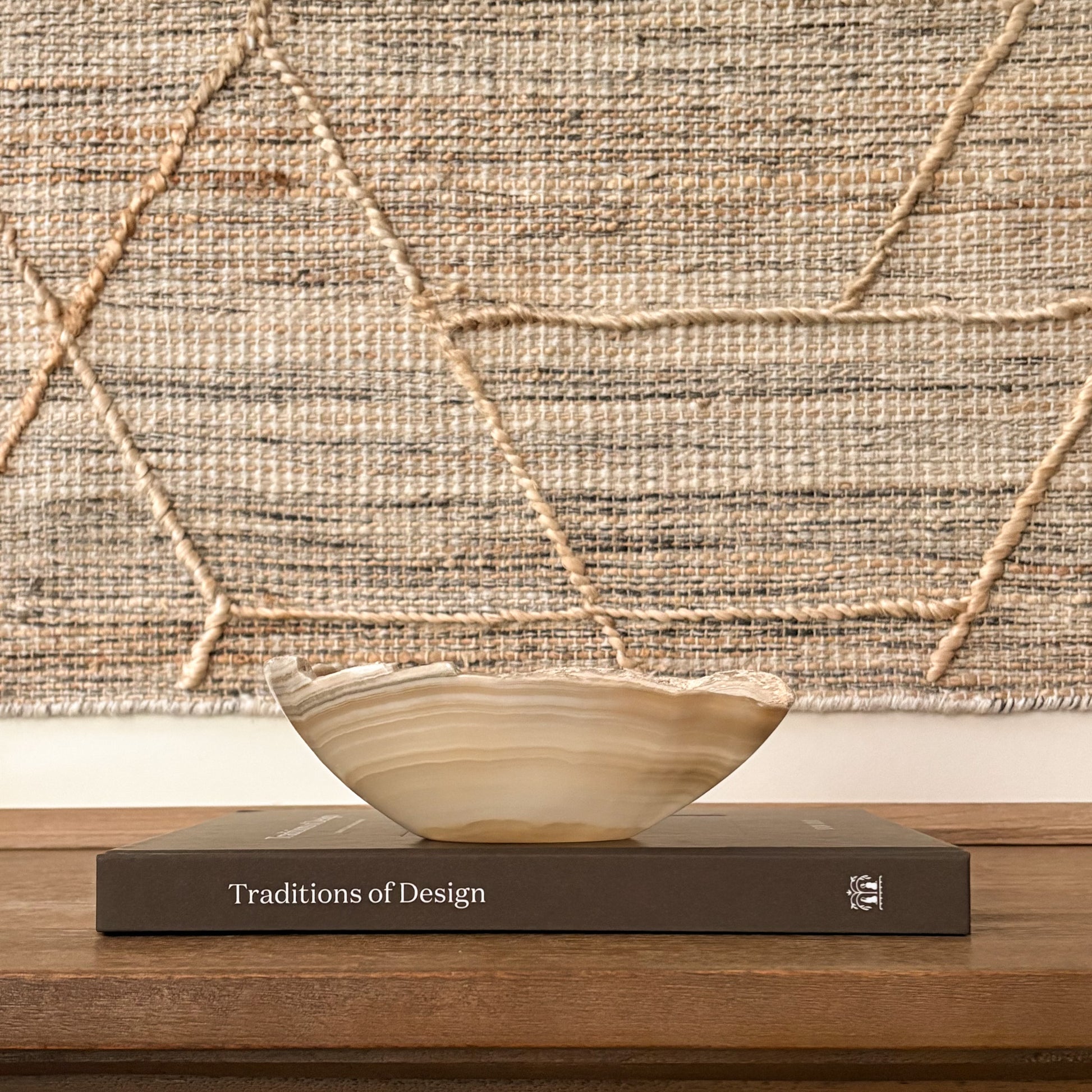 One-of-a-kind Grey Onyx decorative bowl handcrafted from natural stone