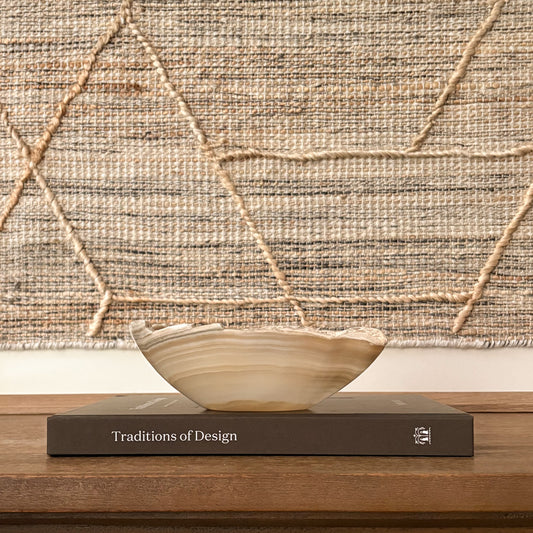 One-of-a-kind Grey Onyx decorative bowl handcrafted from natural stone