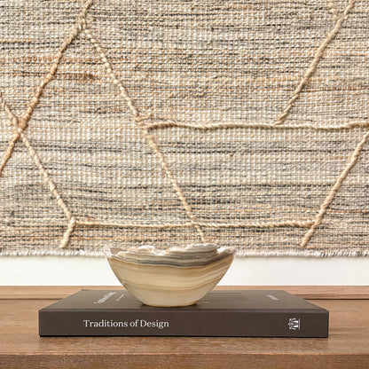 Polished Grey Onyx bowl for modern organic luxury home décor