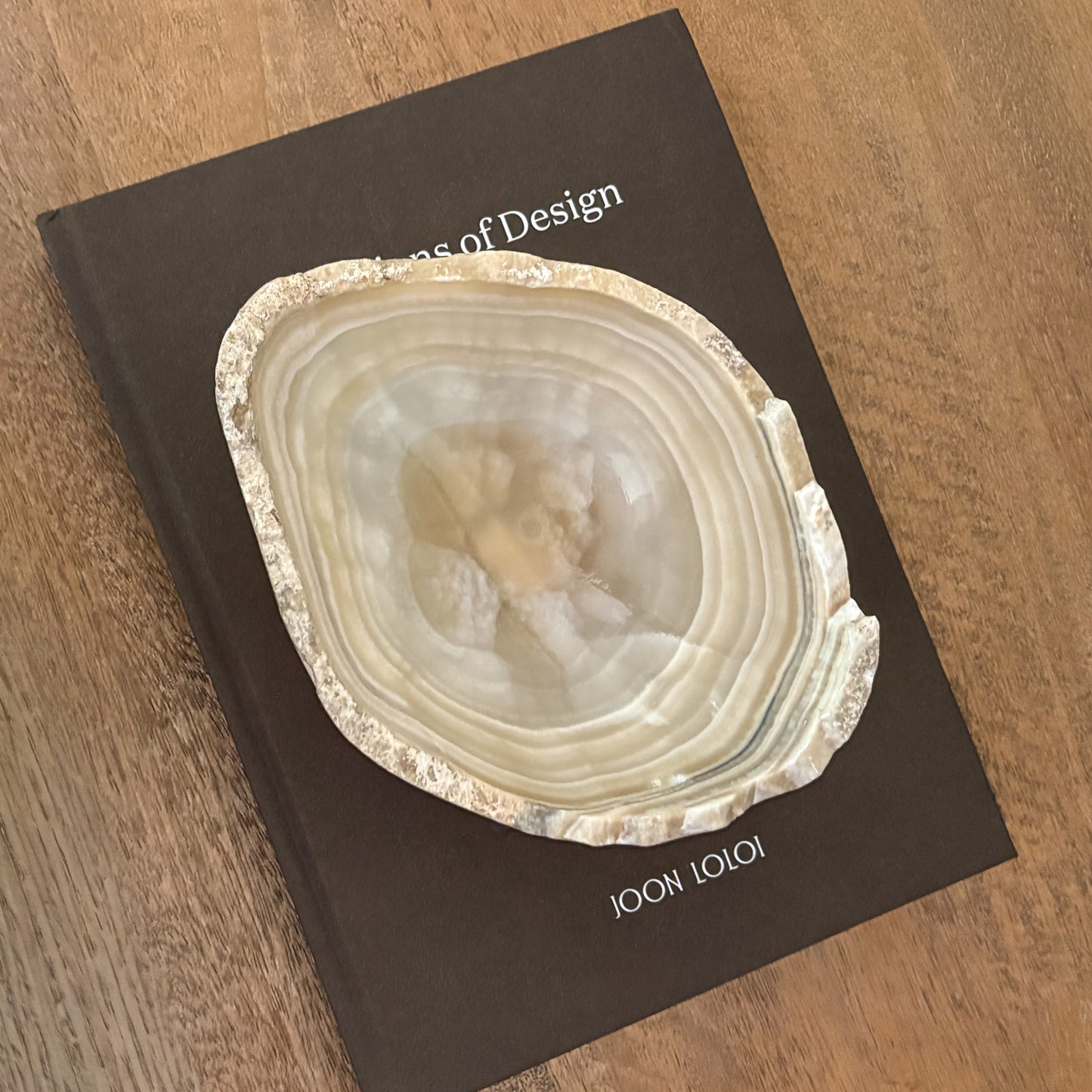 Hand-carved Grey Onyx bowl displayed as a decorative home accent