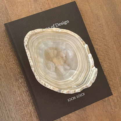 Hand-carved Grey Onyx bowl displayed as a decorative home accent