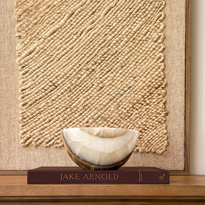 Hand-carved gemstone bowl made from authentic olive onyx