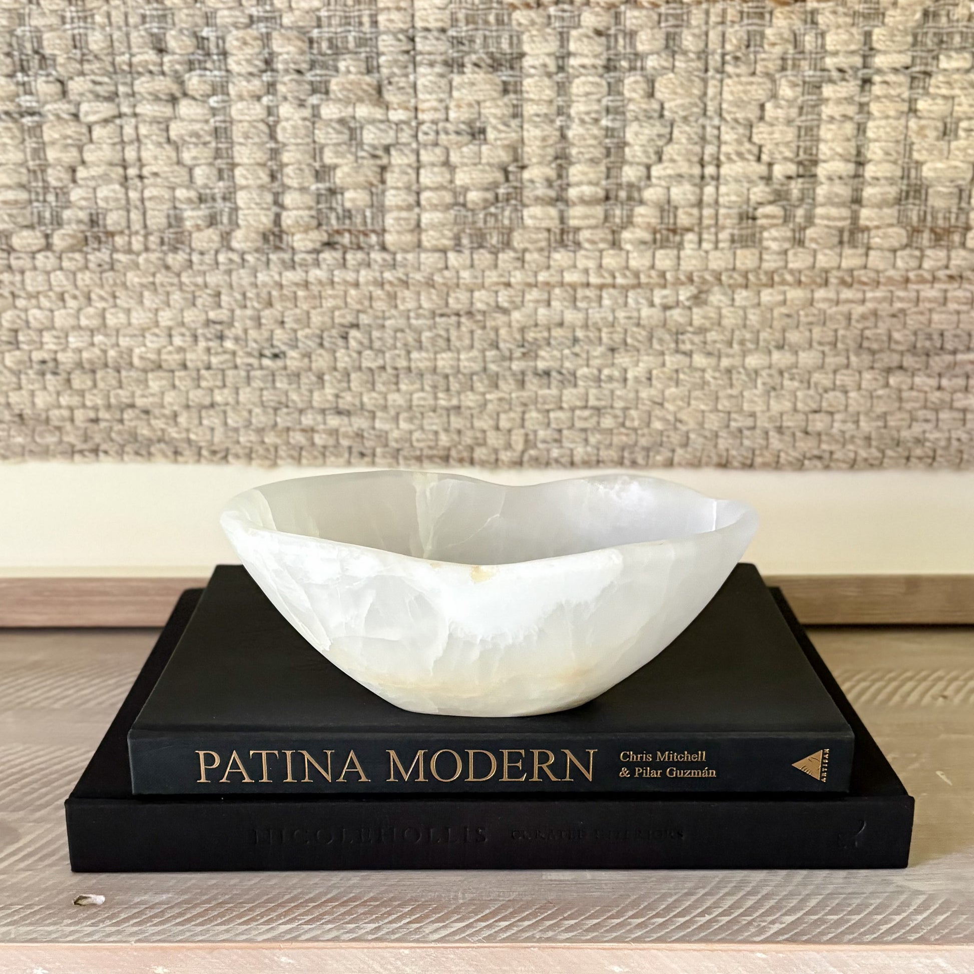 white stone coffee table bowl