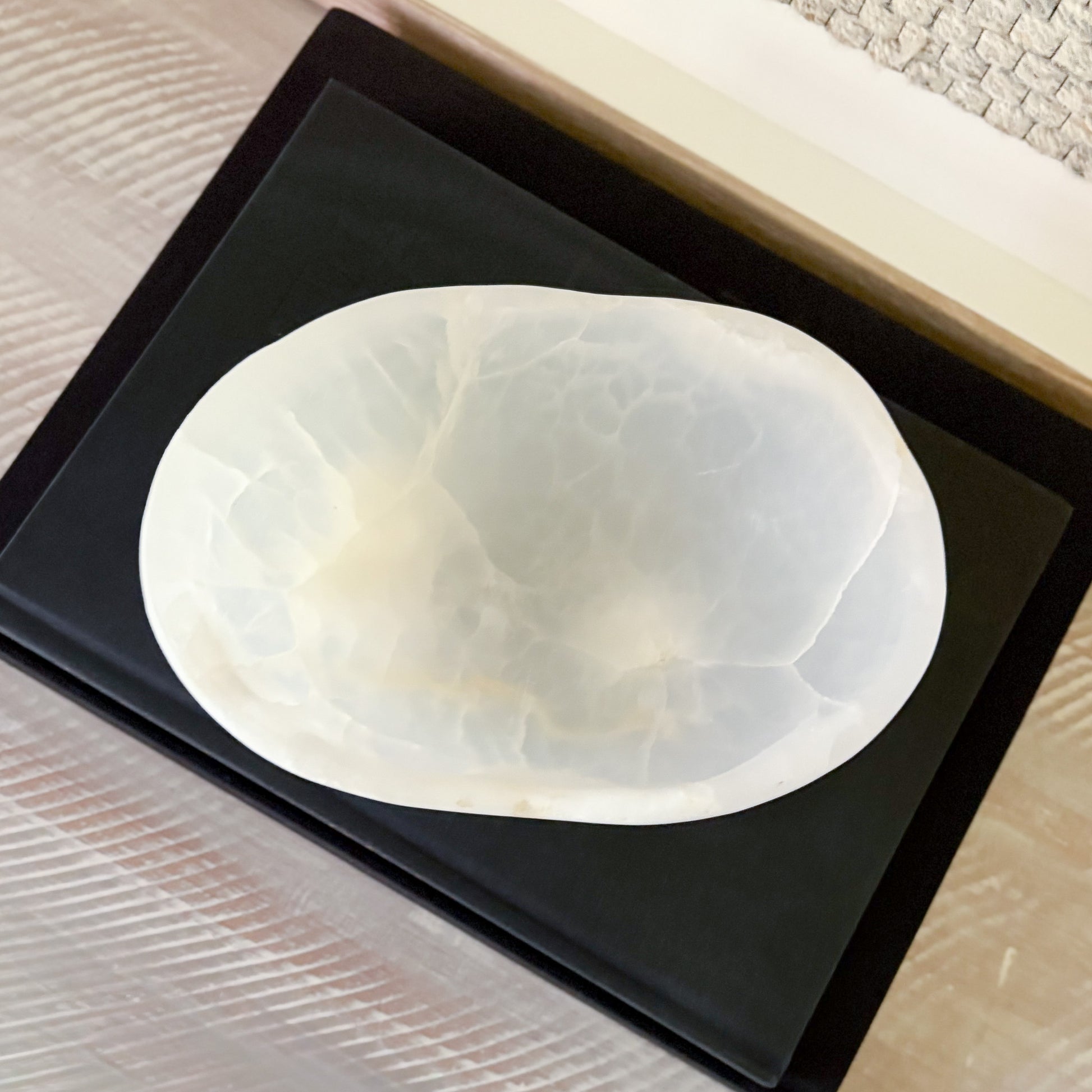 white stone accent bowl