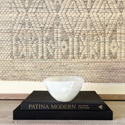 white stone accent bowl