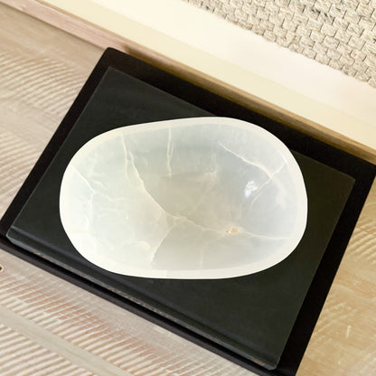 artisan white stone bowl