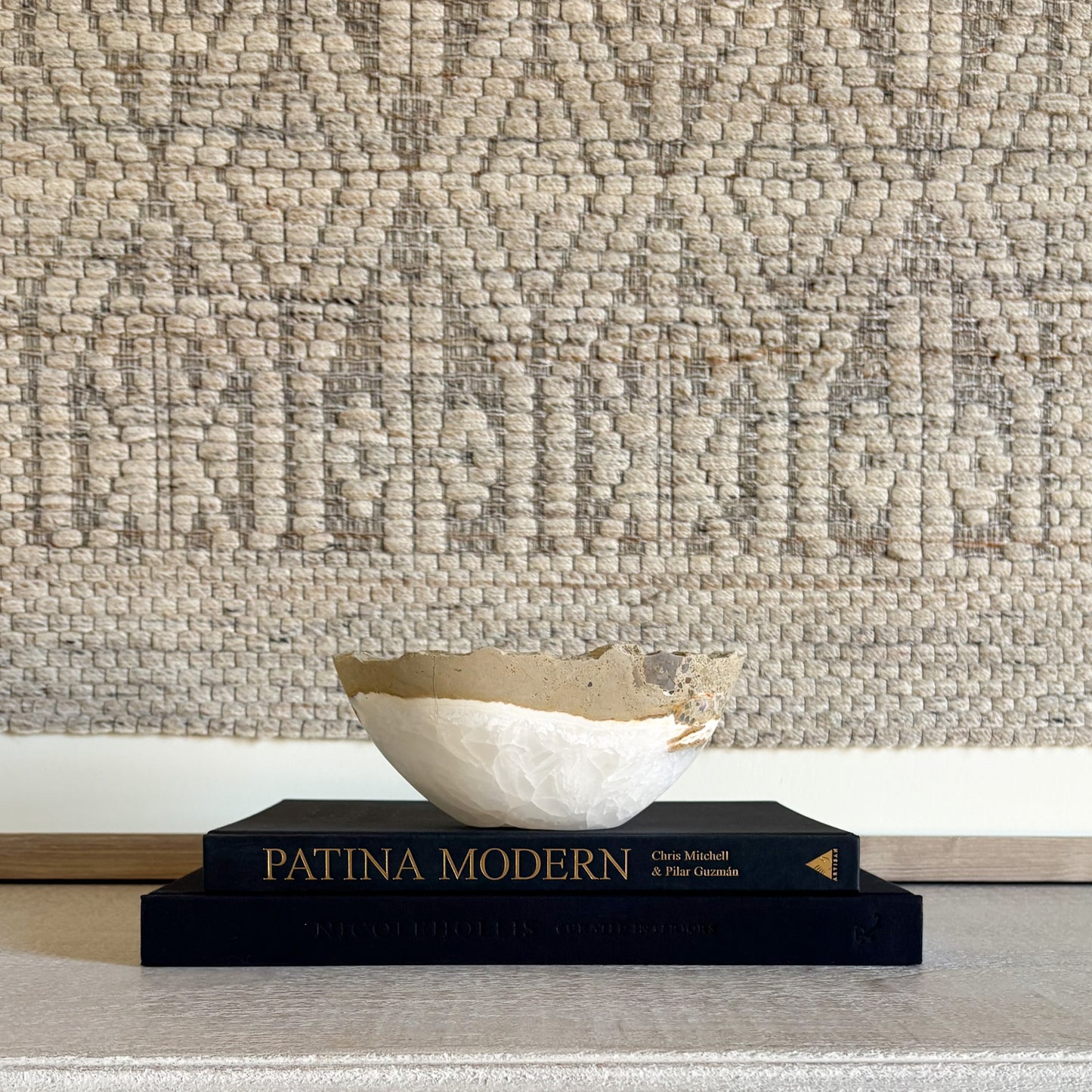 Small hand-carved white onyx decorative bowl