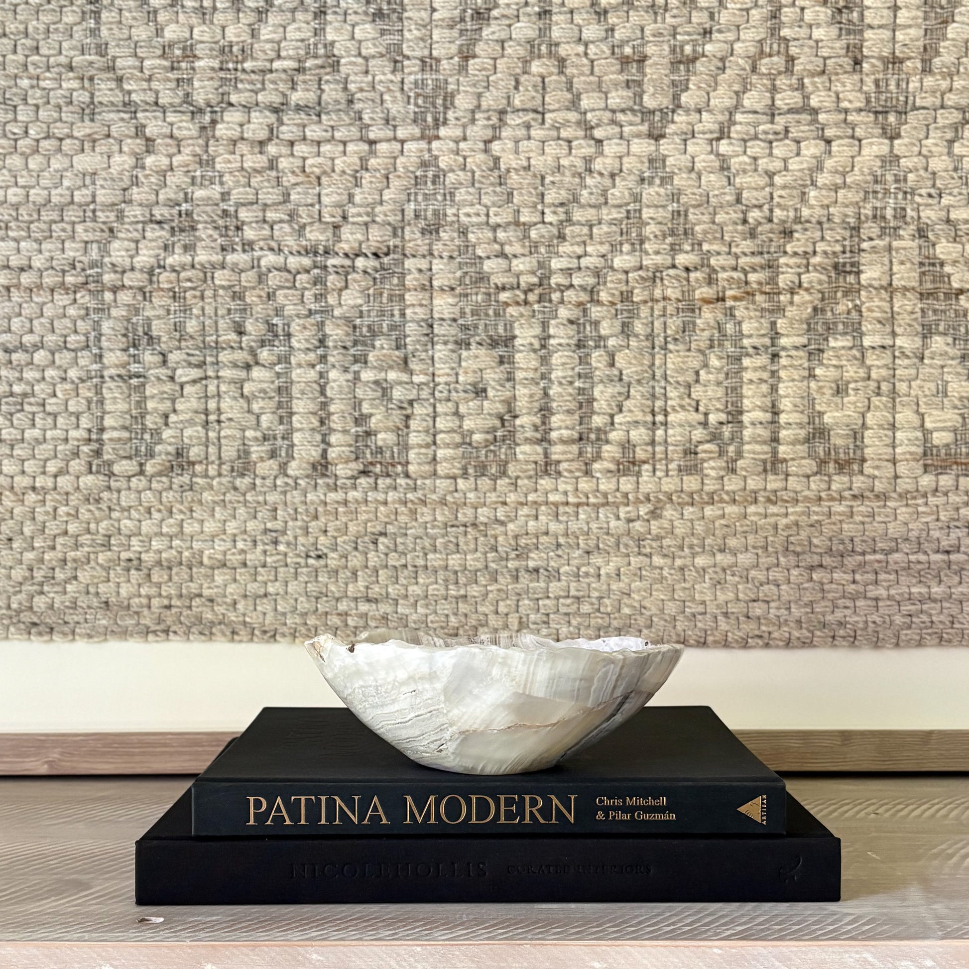 natural grey and white stone bowl