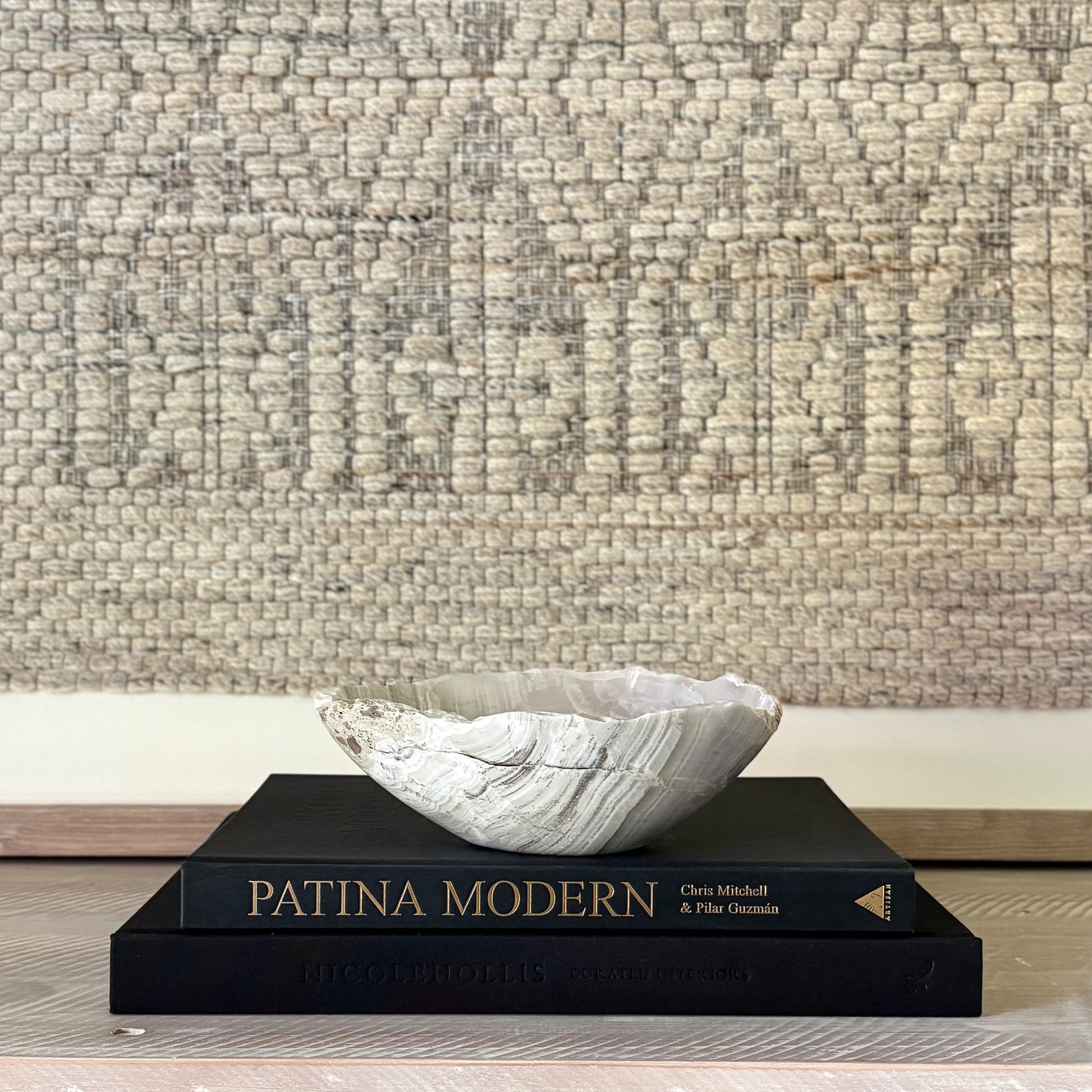 grey natural stone accent bowl