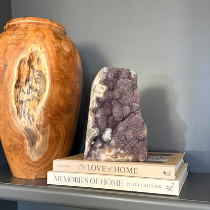 Rainbow amethyst geode cluster decor