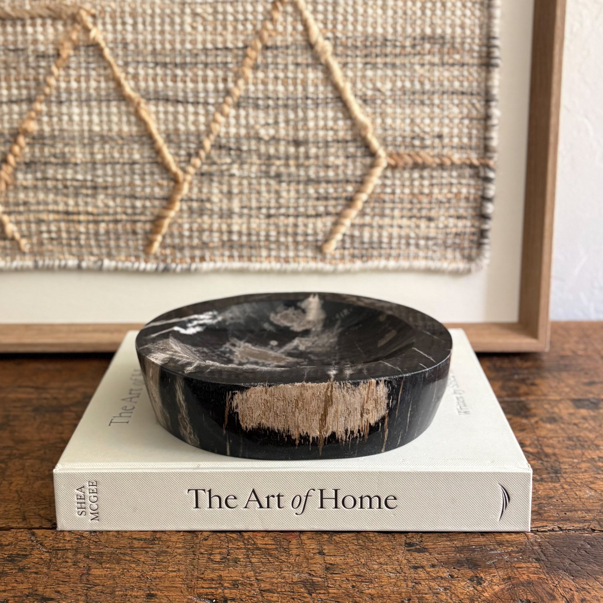 fossilized wood dish