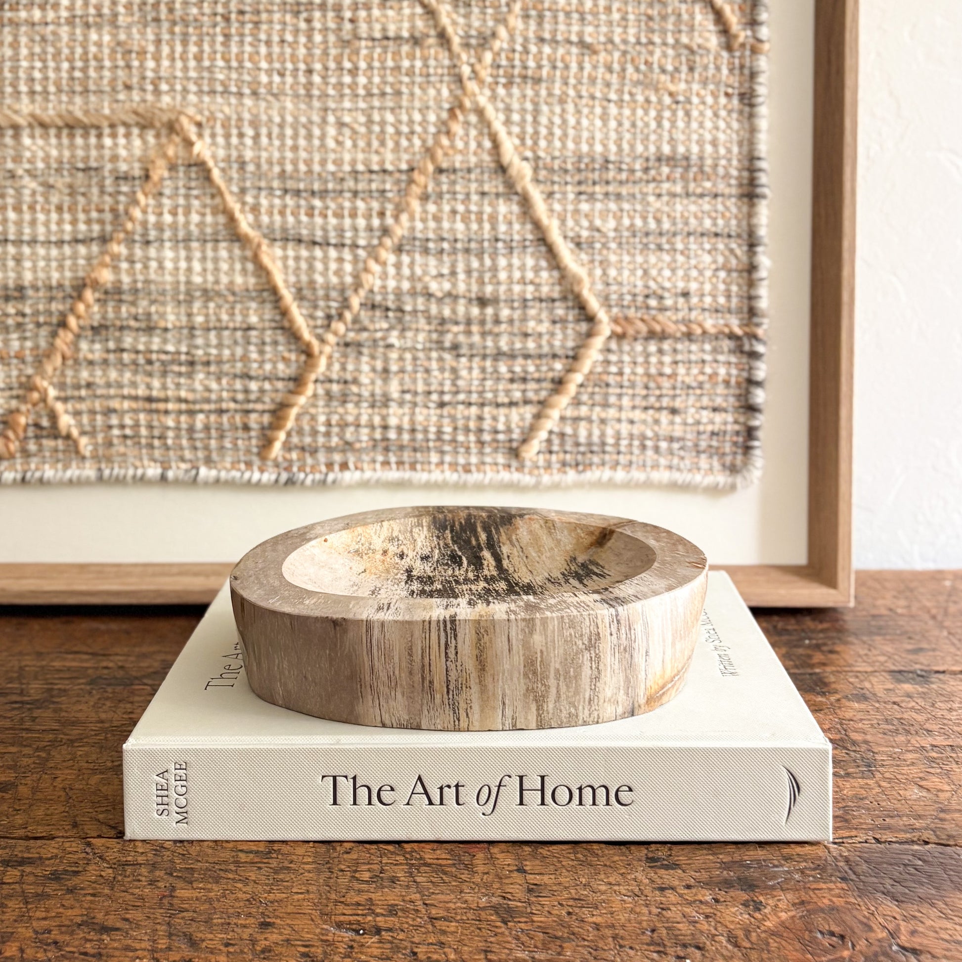 handmade stone wood bowl