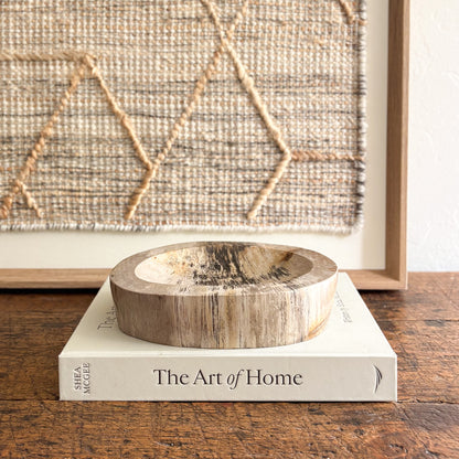 handmade stone wood bowl