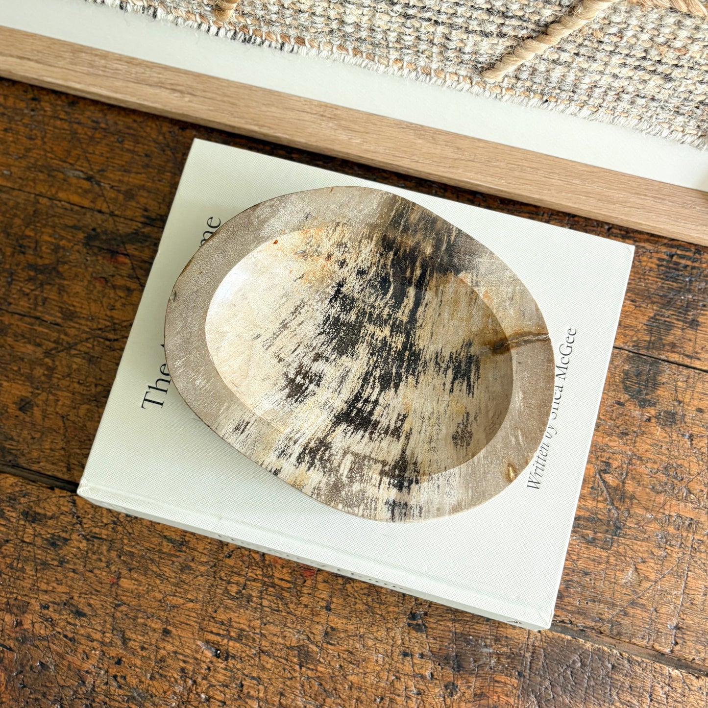 fossil wood bowl decor