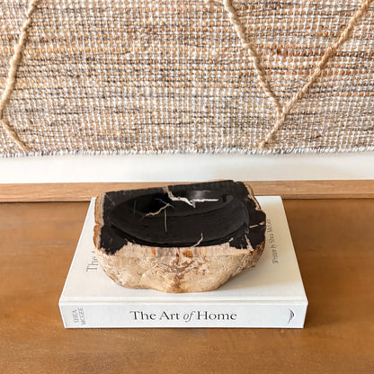 Natural fossil wood bowl for jewelry crystals or decor