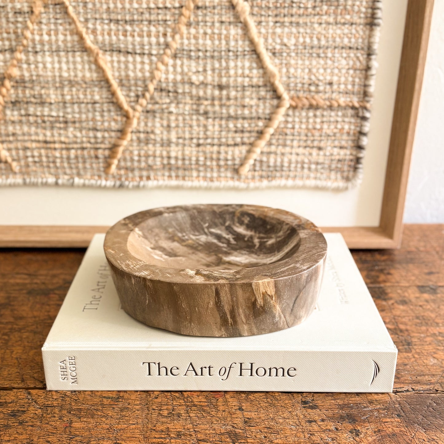 fossil wood bowl decor