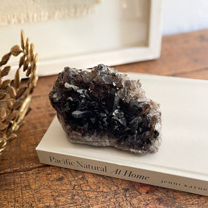 dark smoky quartz crystal cluster, crystal home accents