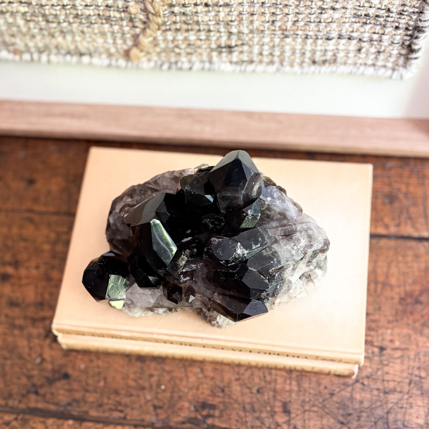 dark quartz crystal cluster