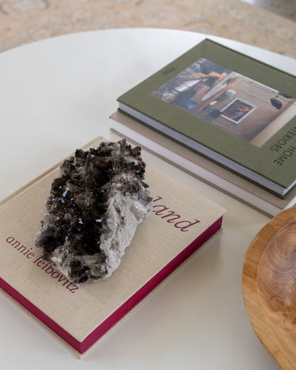 One-of-a-kind smoky quartz crystal cluster for modern organic home décor
