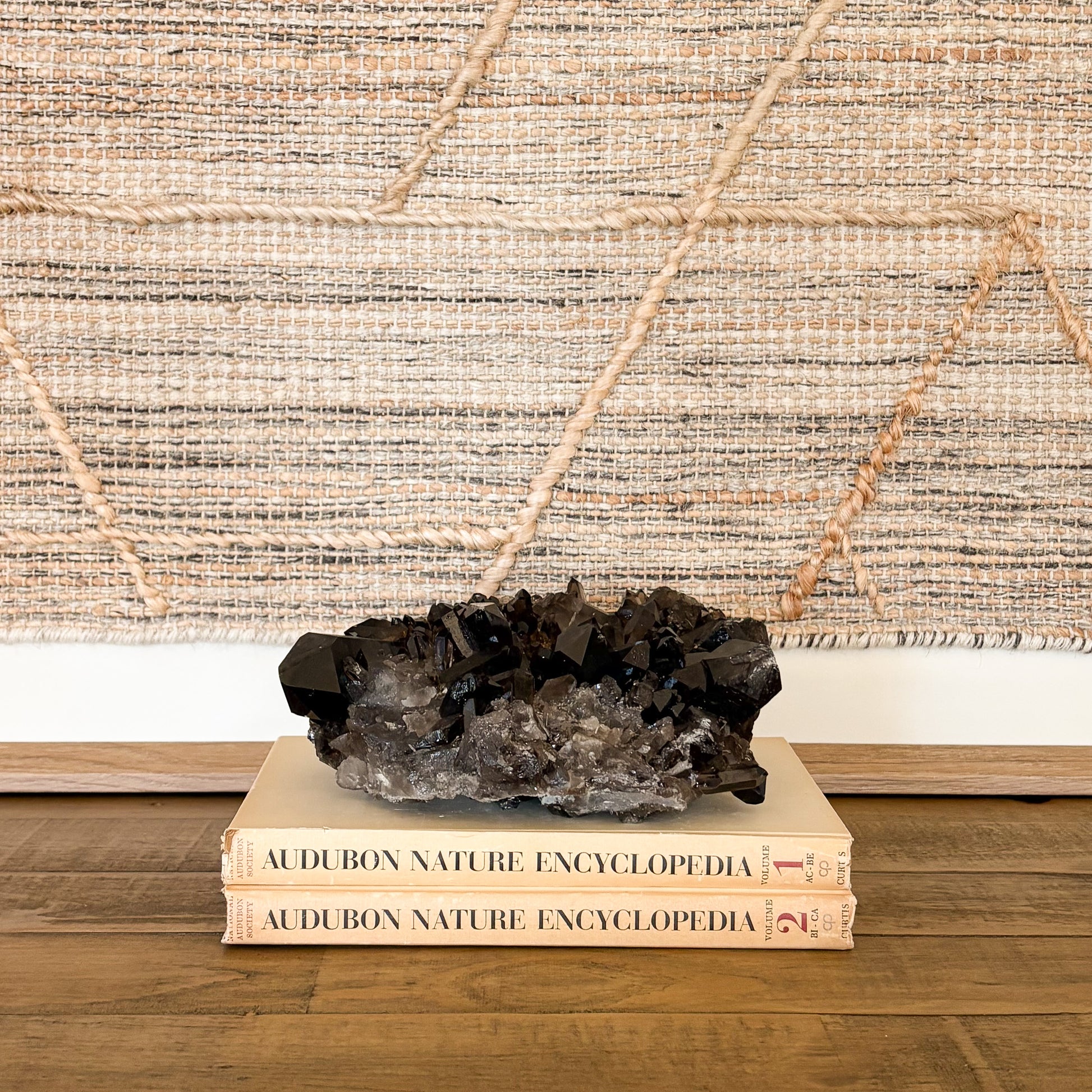 Smoky quartz crystal cluster for grounding energy and natural home decor