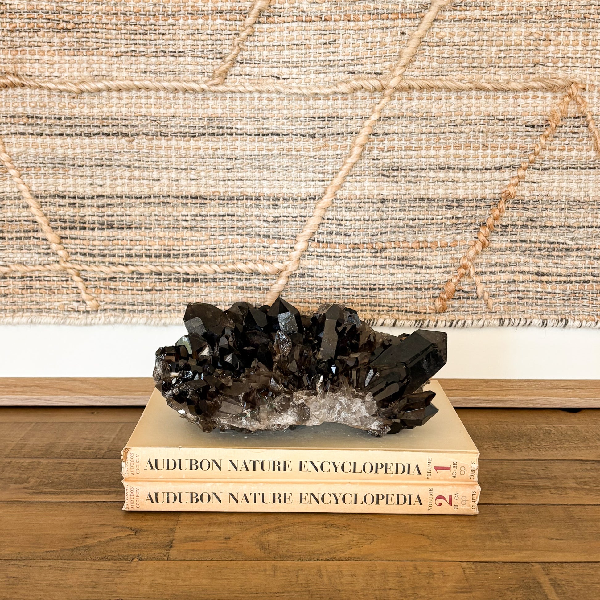 Raw smoky quartz crystal cluster with earthy brown crystals and natural formation