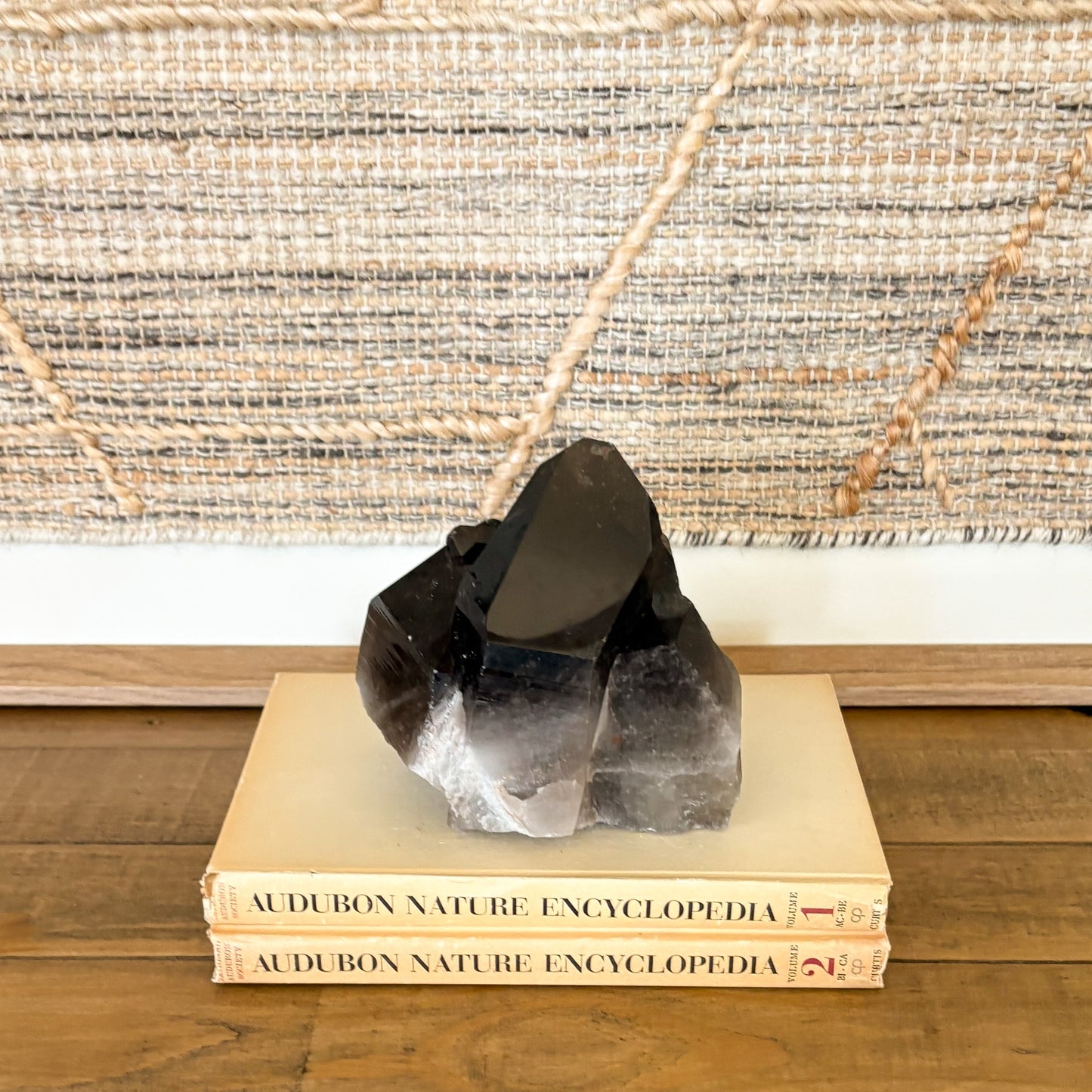 Smoky quartz crystal cluster home decor stone with natural brown tones and raw mineral texture