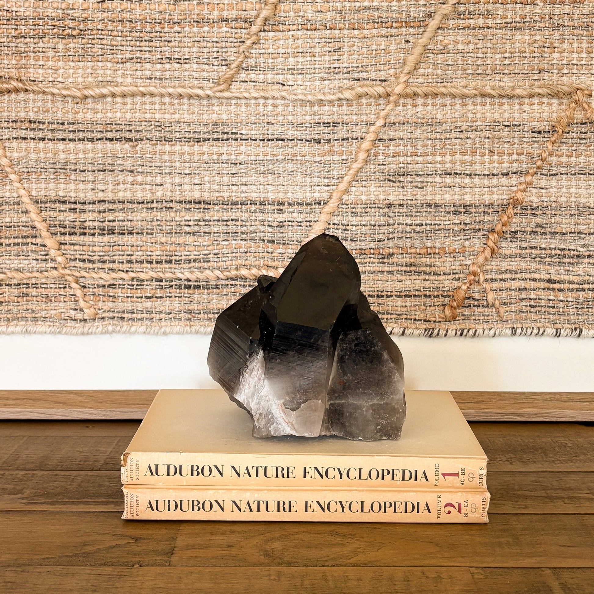 Smoky quartz crystal cluster for grounding energy and natural home decor