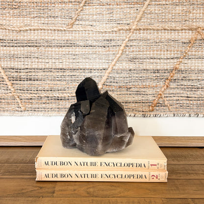 Natural smoky quartz crystal cluster decorative stone for elegant home decor