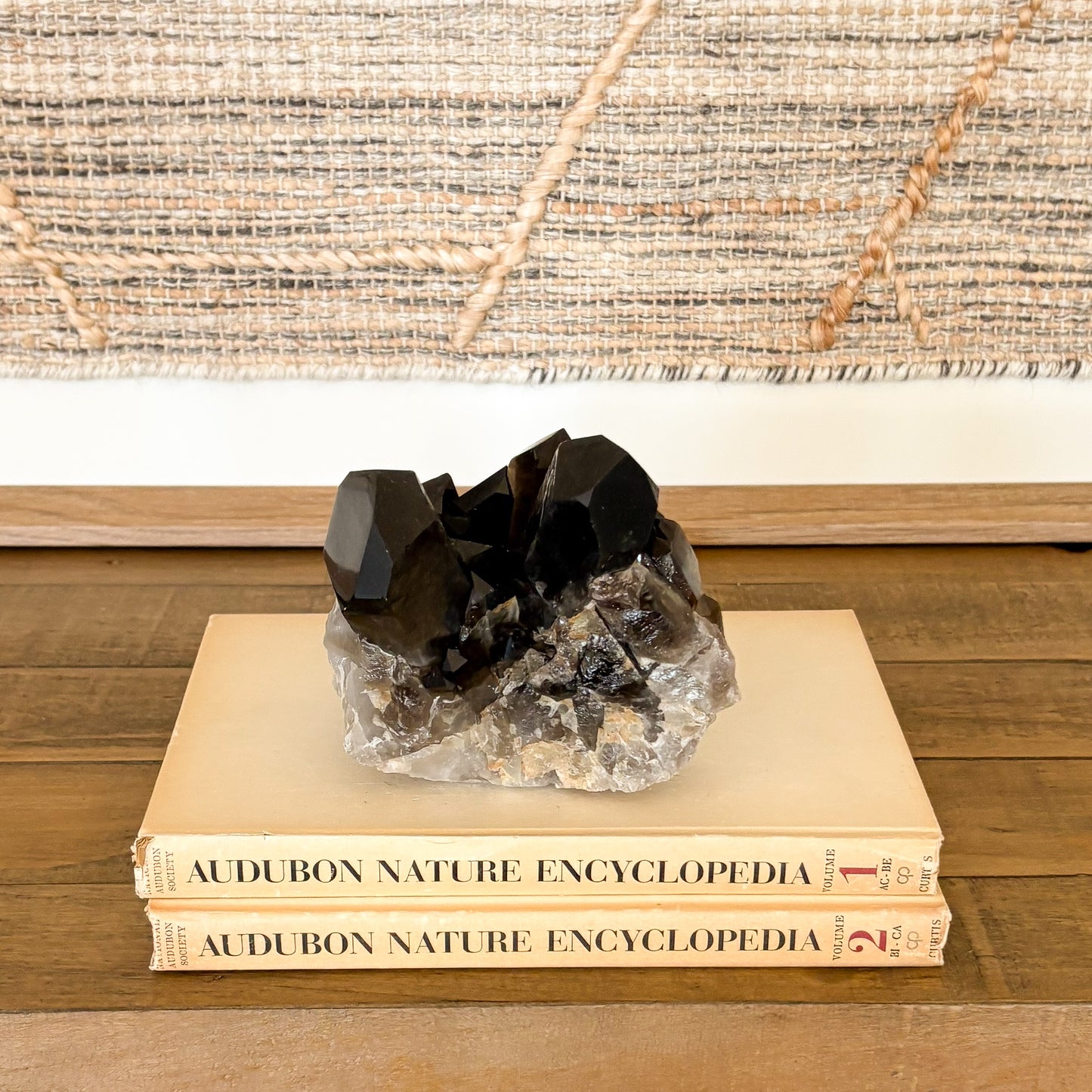 Smoky quartz crystal cluster home decor stone with natural brown tones and raw mineral texture