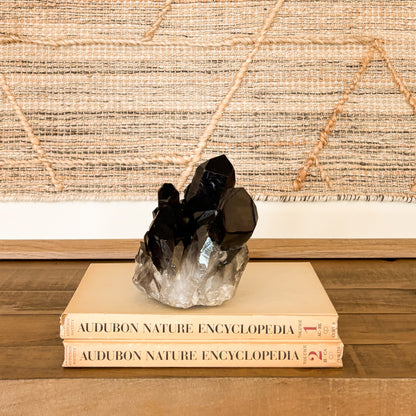 Smoky quartz crystal cluster for grounding energy and natural home decor