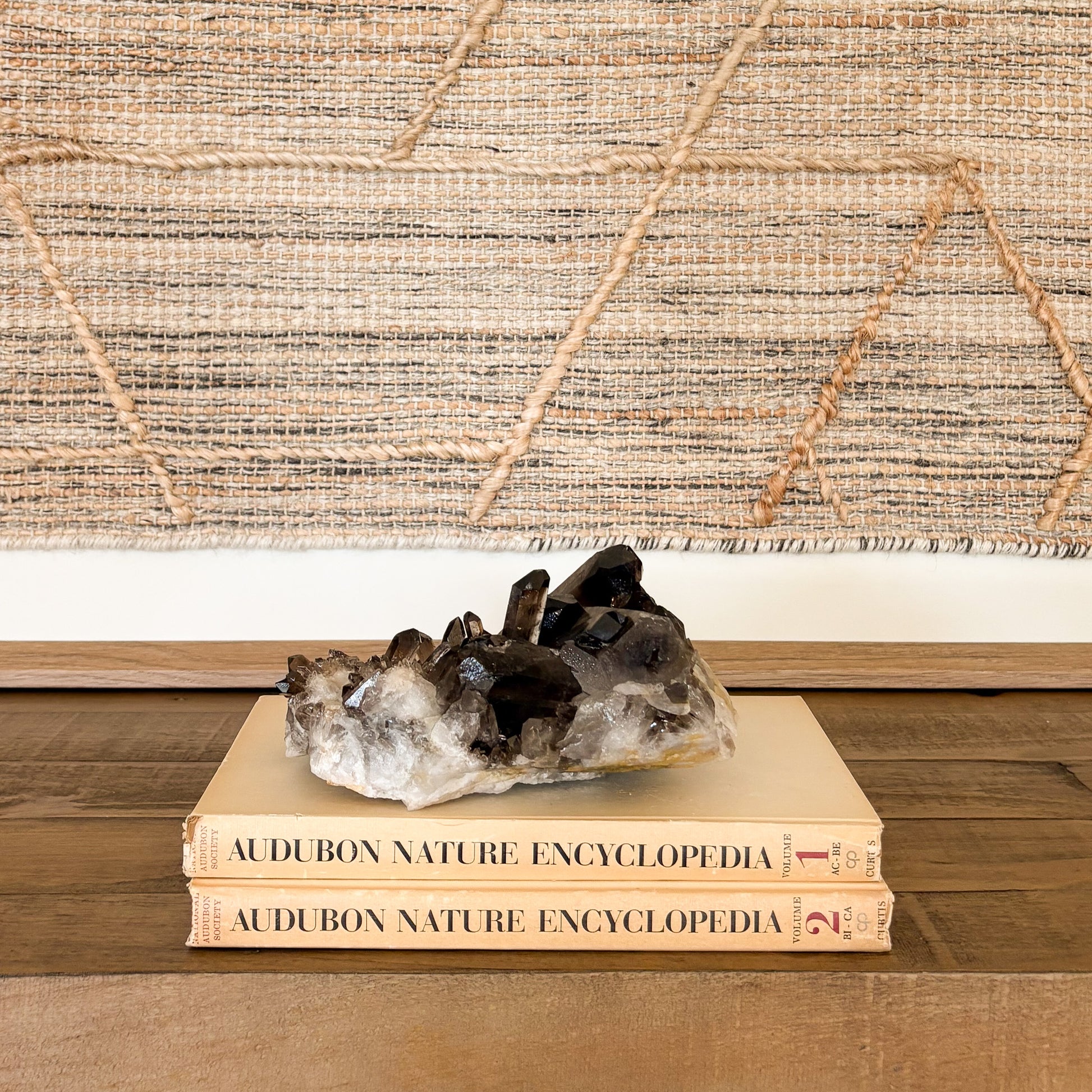 Smoky quartz crystal cluster for grounding energy and natural home decor