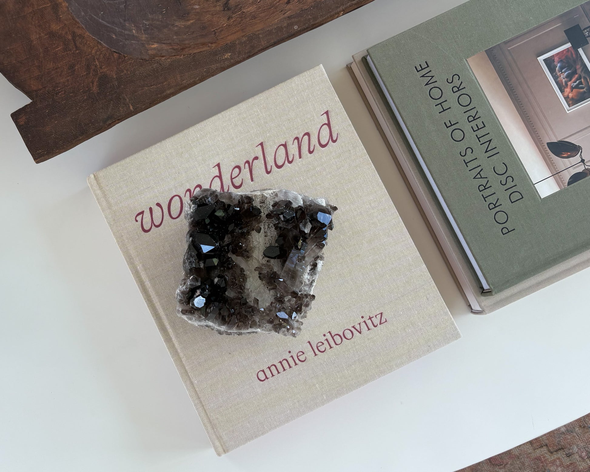 One-of-a-kind smoky quartz crystal cluster featuring natural mineral formations