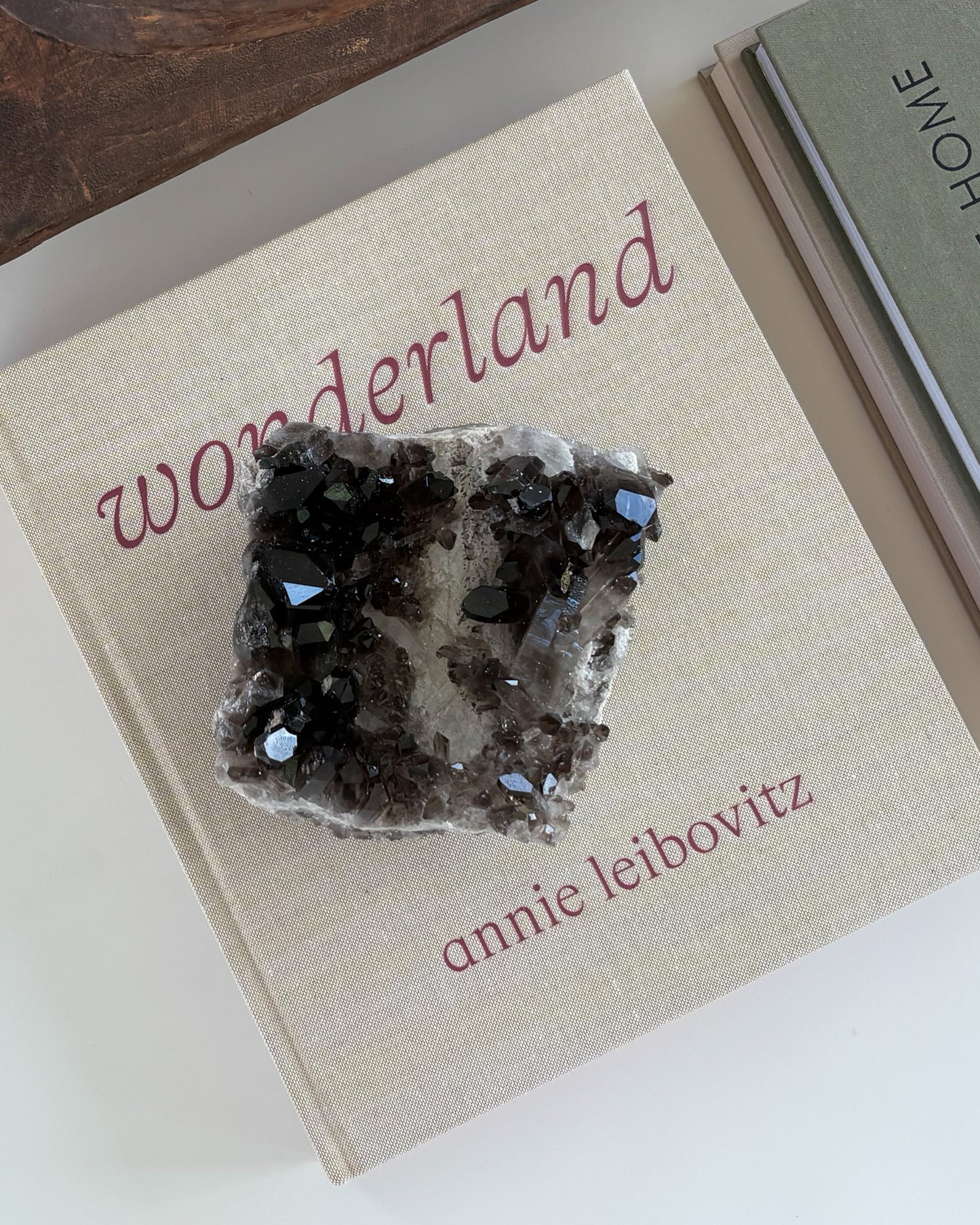 Natural smoky quartz mineral specimen displayed as luxury home décor