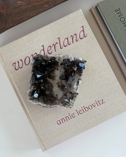 Natural smoky quartz mineral specimen displayed as luxury home décor