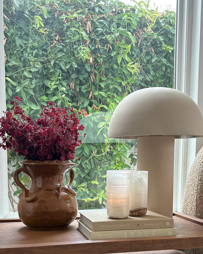 Luxury white onyx candle holder for modern organic home décor