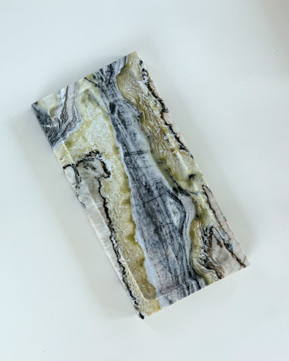 High-end marble décor tray for modern organic interiors