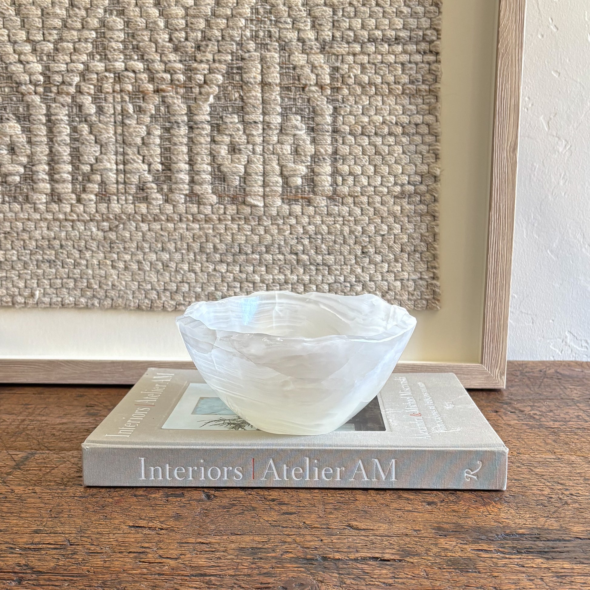 natural onyx stone bowl, modern oganic home accents