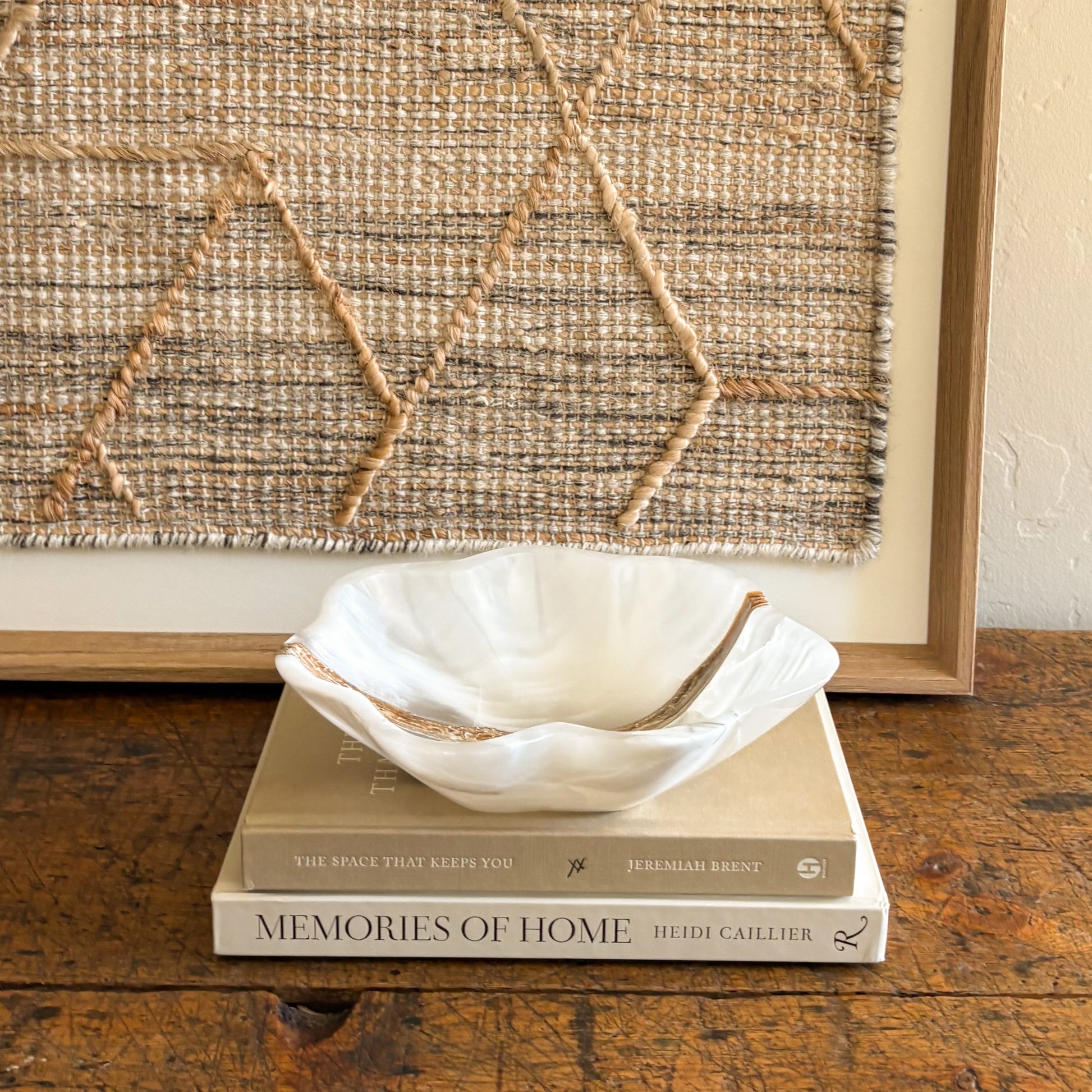 White onyx stone bowl luxury tabletop decor neutral interior